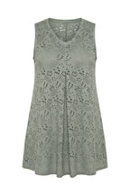 Plus Size V-Neck Sleeveless Lace Detailed Unlined Blouse
