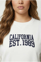 Plus Size Crew Neck Printed Long Sleeve Sweatshirt