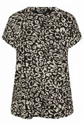 Plus Size Crew Neck Eyelet Detailed Patterned T-shirt