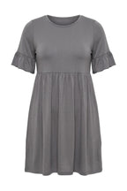 Plus Size Sleeve Detailed, Elasticated Waist, Pleated Tunic T-shirt