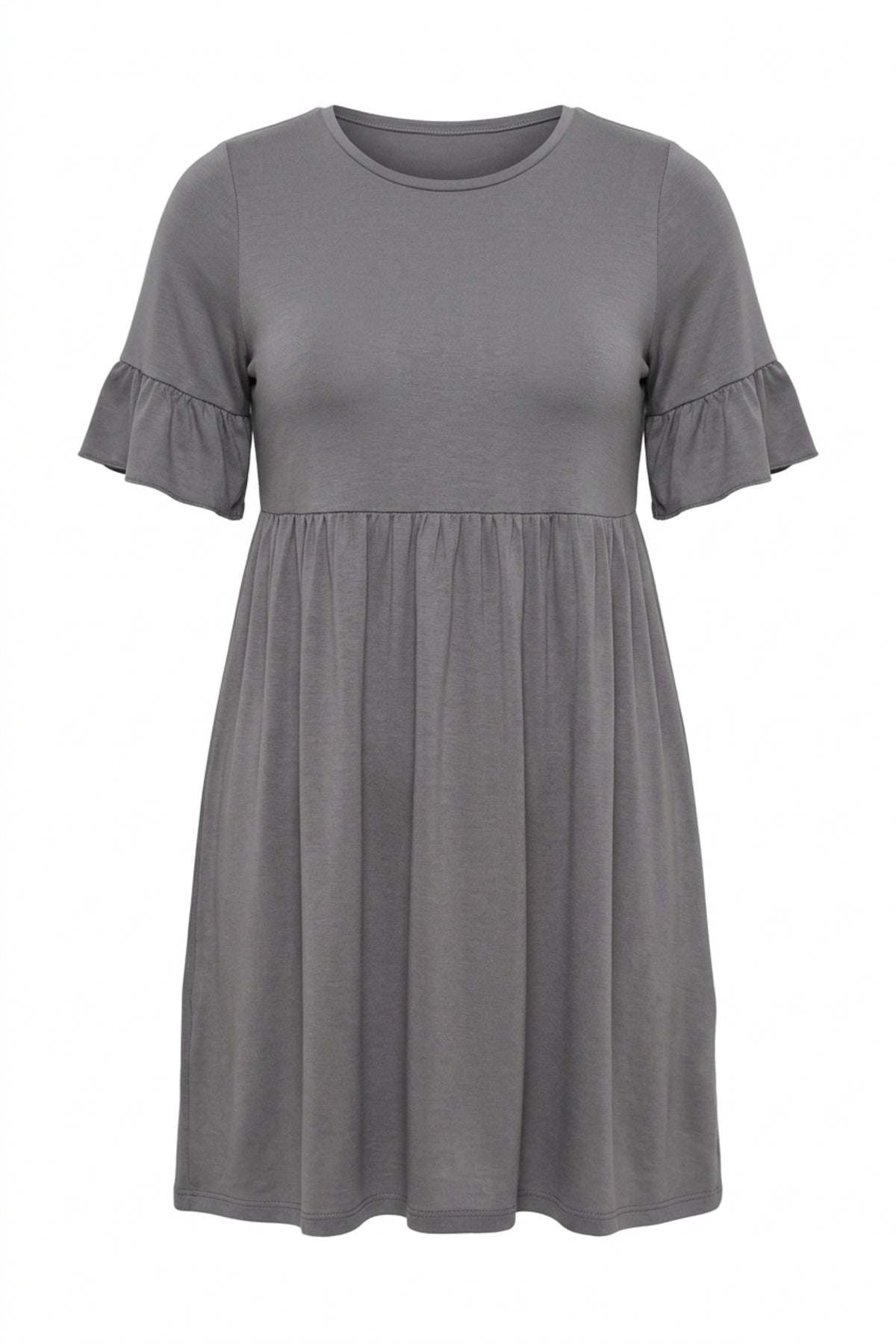 Plus Size Sleeve Detailed, Elasticated Waist, Pleated Tunic T-shirt