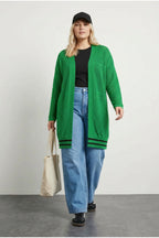 Plus Size Long Sleeve Open Front Long Lace Cardigan
