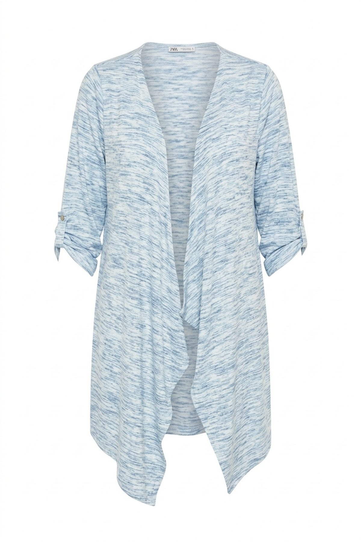 Plus Size Long Sleeve Open Front Asymmetrical Cut Lightweight Cardigan