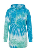 Plus Size Hooded Long Sleeve Lightweight Tie-Dye Patterned Sweatshirt