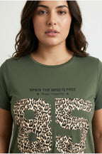 Plus Size Crew Neck Short Sleeve Printed T-shirt