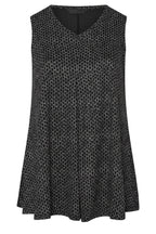Plus Size Sleeveless V-Neck Patterned Stretchy Blouse
