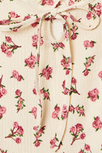 Plus Size Floral Print Crinkle Fabric Square Neck Sleeveless Blouse