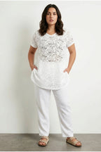 Plus Size V-Neck Sleeveless Unlined Lace T-shirt