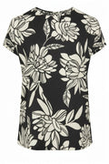 Plus Size Short Sleeve Crew Neck Floral Patterned Blouse