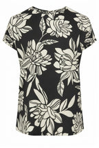 Plus Size Short Sleeve Crew Neck Floral Patterned Blouse