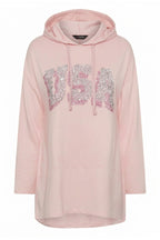 Plus Size Hooded Sequin Detailed Pocketless Long Sleeve Sweatshirt
