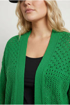 Plus Size Long Sleeve Open Front Long Lace Cardigan