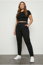 Plus Size Elastic Waist and Gathered Pocket Straight Leg Sweatpants