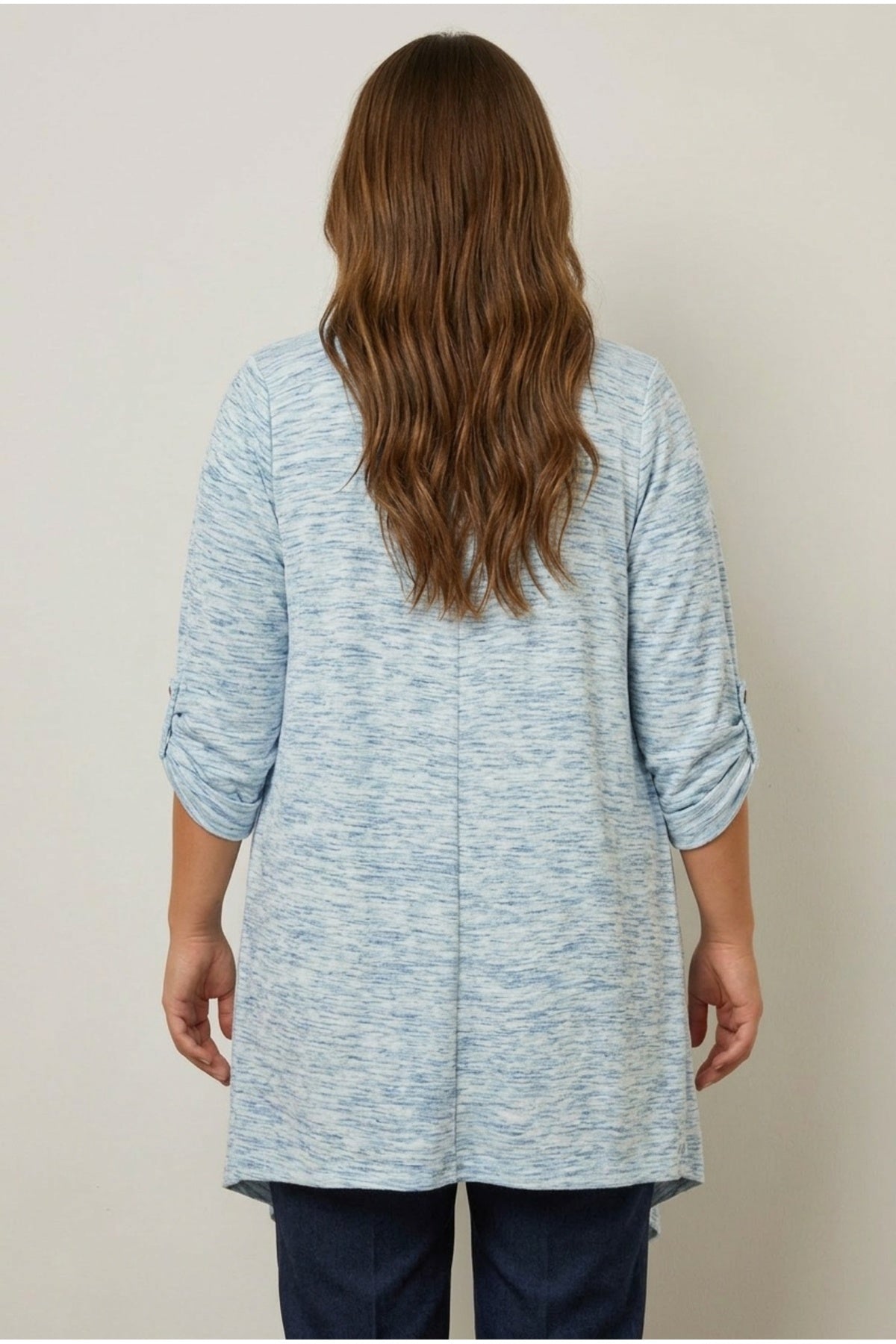 Plus Size Long Sleeve Open Front Asymmetrical Cut Lightweight Cardigan