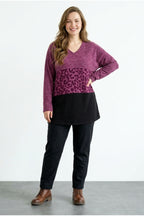 Plus Size V-Neck Long Sleeve Plush Sweatshirt