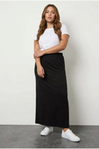 Plus Size Elastic Waist Relaxed Fit Pocketless Stretch Long Skirt
