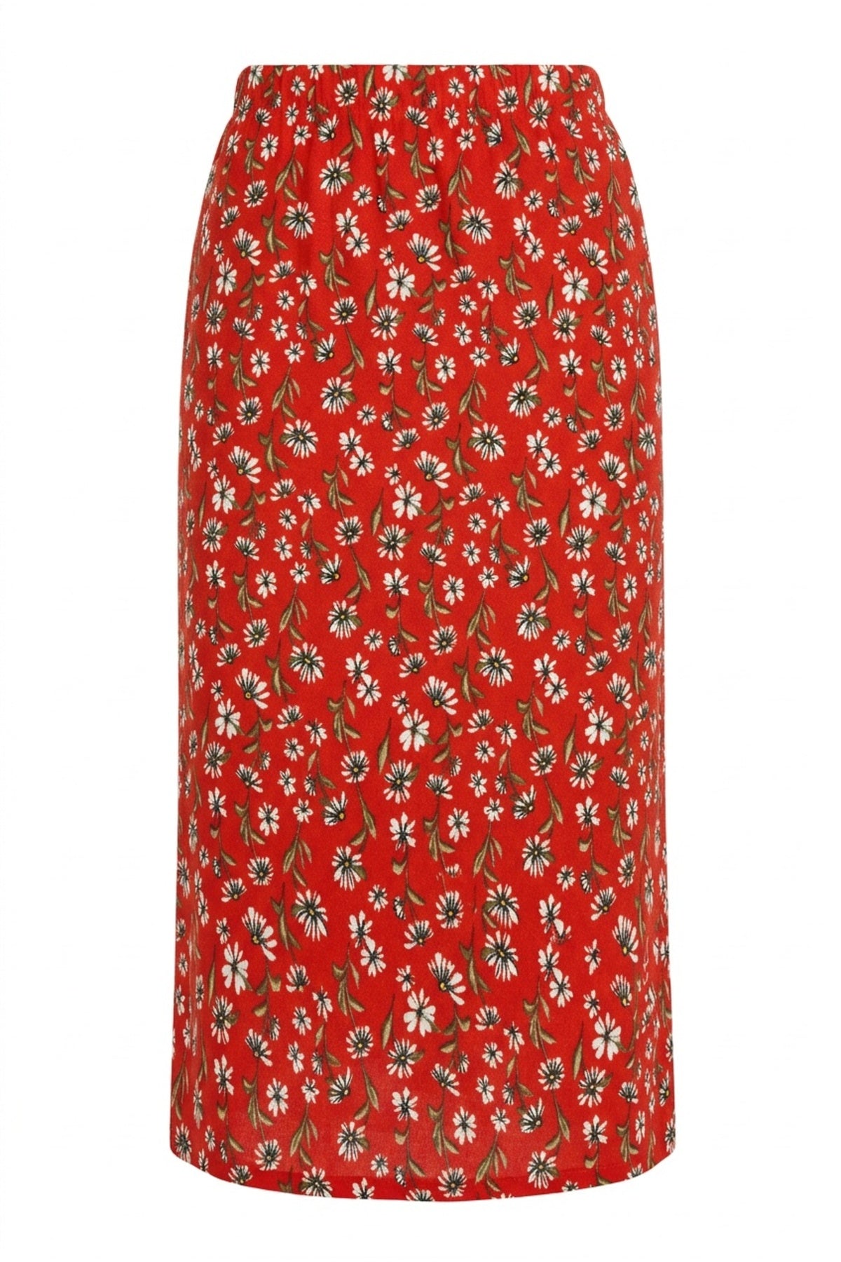 Floral Patterned High Waist Short Pencil Skirt