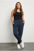 Plus Size Jogger Sweatpants with Elastic Waist and Cuffs, Tapered Leg, and Pockets