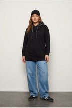 Plus Size Long Sleeve Patterned Hooded Pocketed Sweatshirt