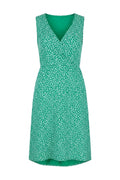 Floral Patterned V-Neck Sleeveless Dress