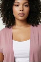 Plus Size Short Sleeve Open Front Lightweight Cardigan