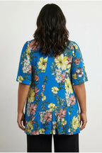 Plus Size Short Sleeve V-Neck Printed T-shirt