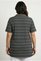 Plus Size V-Neck Patterned Short Sleeve T-shirt