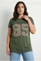Plus Size Crew Neck Short Sleeve Printed T-shirt