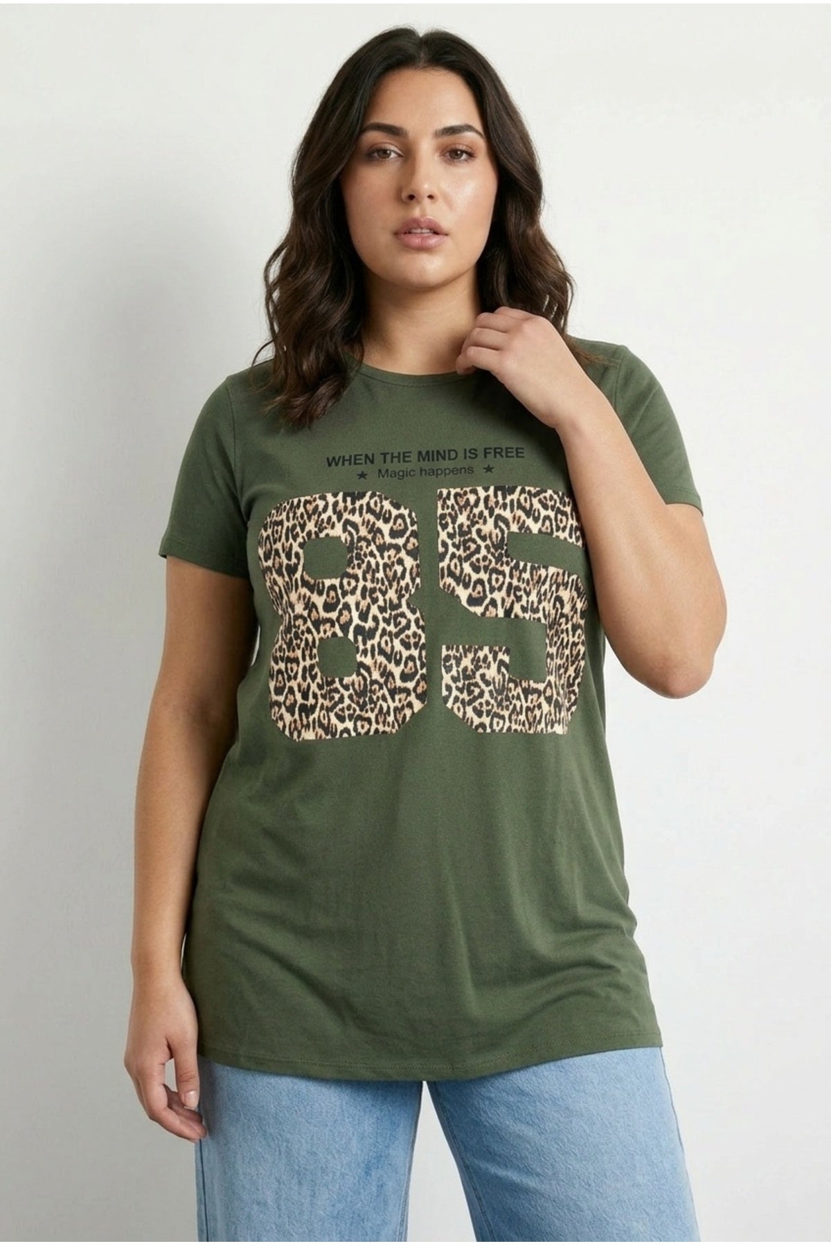 Plus Size Crew Neck Short Sleeve Printed T-shirt