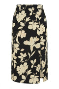Plus Size Crinkled Fabric Skirt with Slit Detail and Elastic Waist