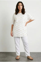 Gold Foil Detailed Blouse