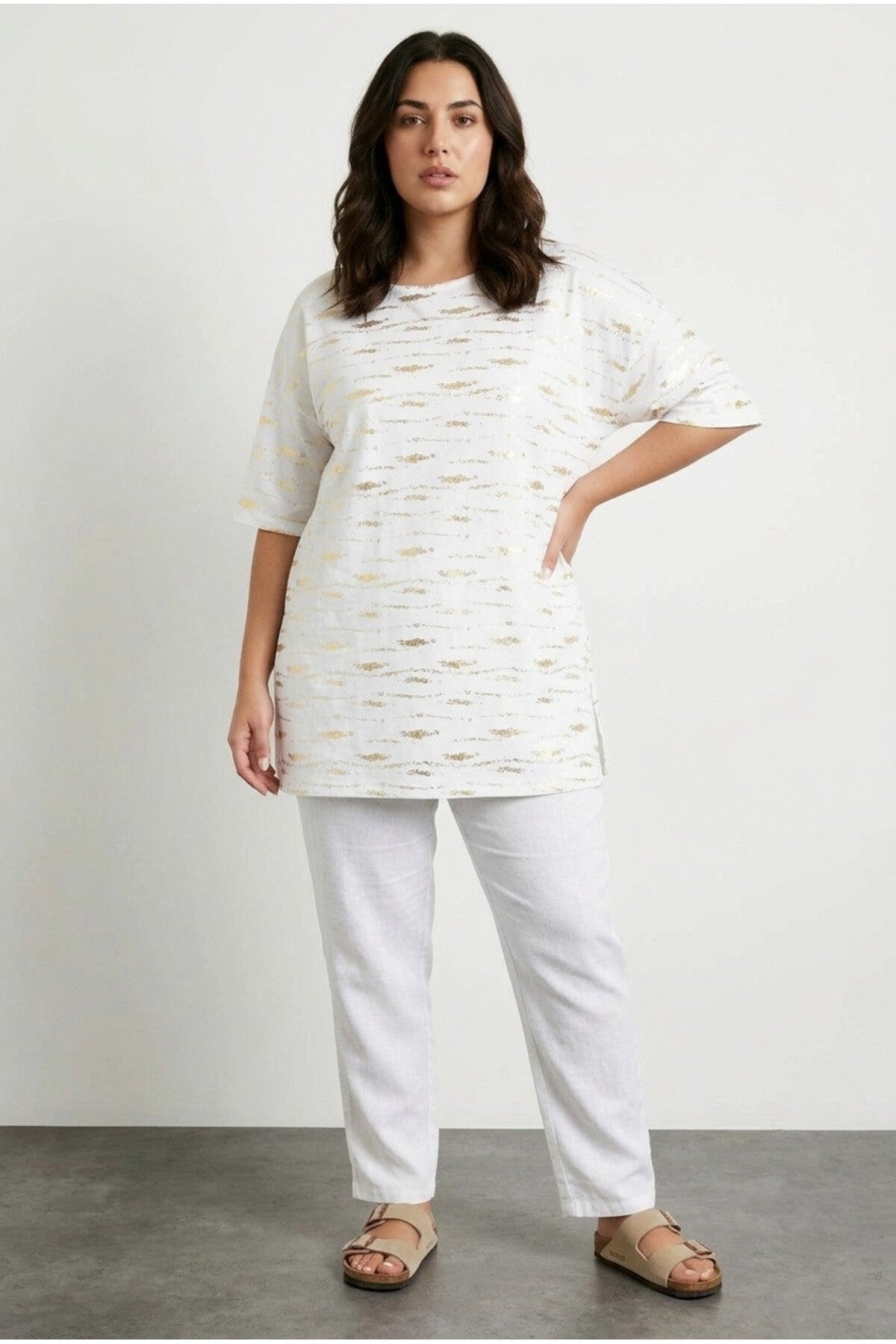 Gold Foil Detailed Blouse