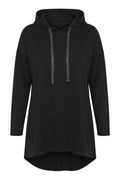 Plus Size Hooded Long Sleeve Asymmetric Cut Long Sweatshirt