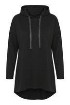 Plus Size Hooded Long Sleeve Asymmetric Cut Long Sweatshirt