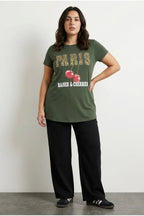 Plus Size Crew Neck Short Sleeve Shiny Printed T-shirt