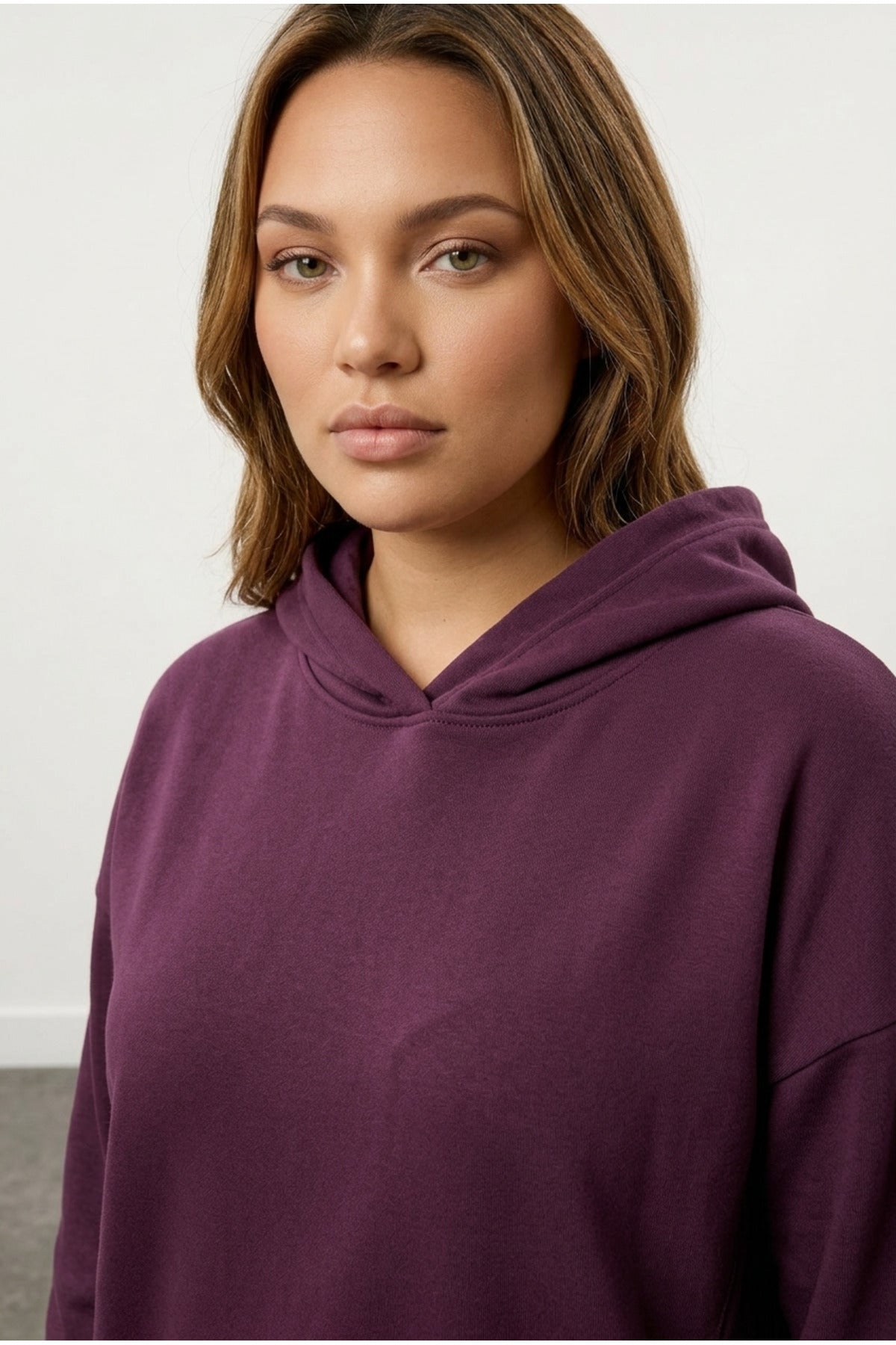 Plus Size Hooded Long Sleeve Sweatshirt
