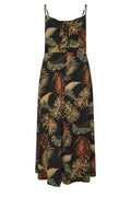 Plus Size Strappy Plunge Neck Floral Print Maxi Dress