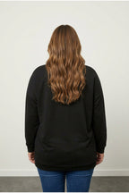 Plus Size Crew Neck Long Sleeve Leopard Print Sweatshirt