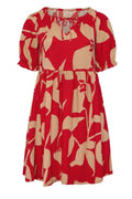 Plus Size V-Neck Crinkle Fabric Tie-Front Mini Dress