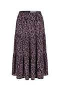 Plus Size Elastic Waist Pleated Minimal Floral Print Stretchy Fabric Skirt