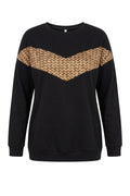 Plus Size Crew Neck Long Sleeve Front Printed Sweatshirt