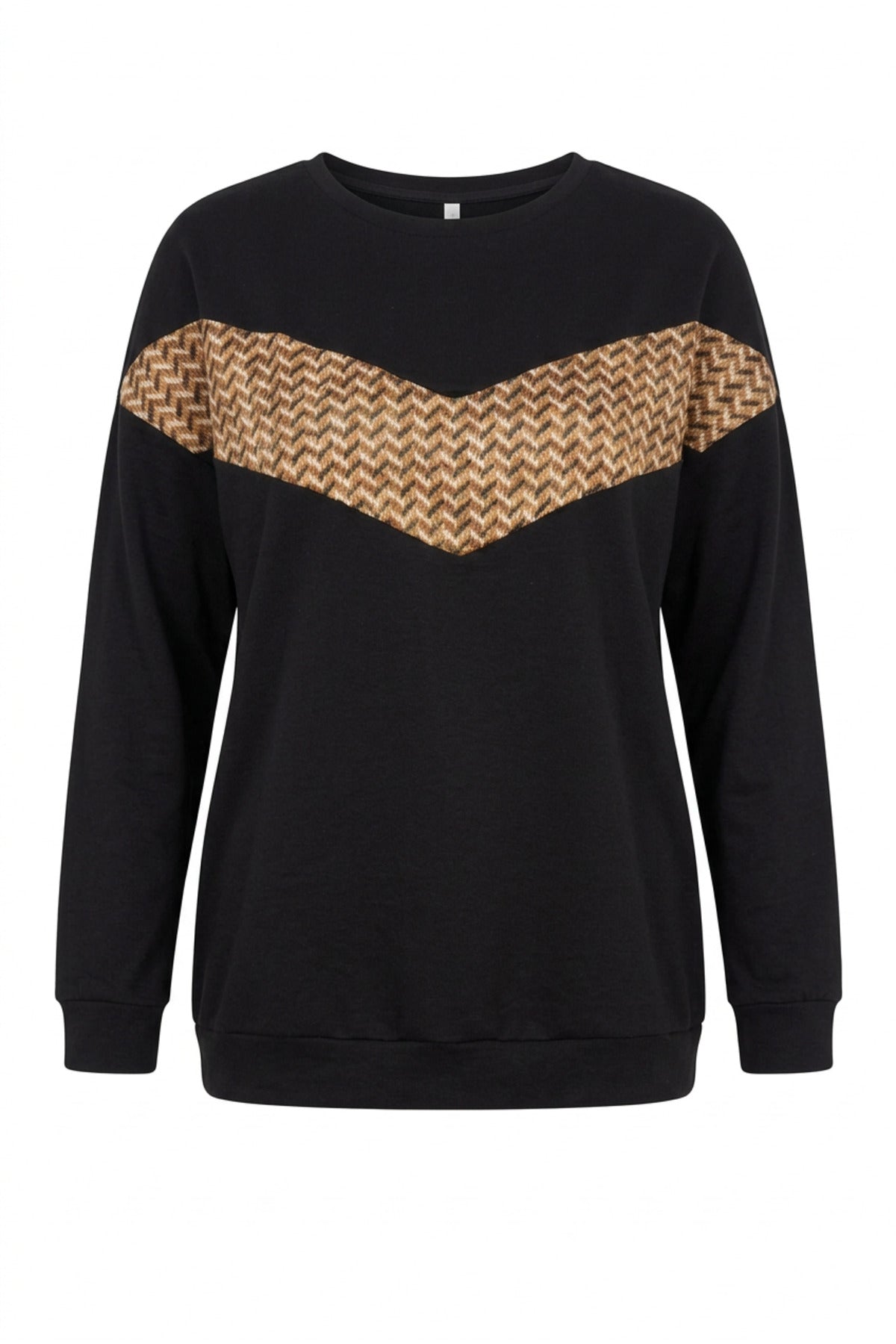 Plus Size Crew Neck Long Sleeve Front Printed Sweatshirt
