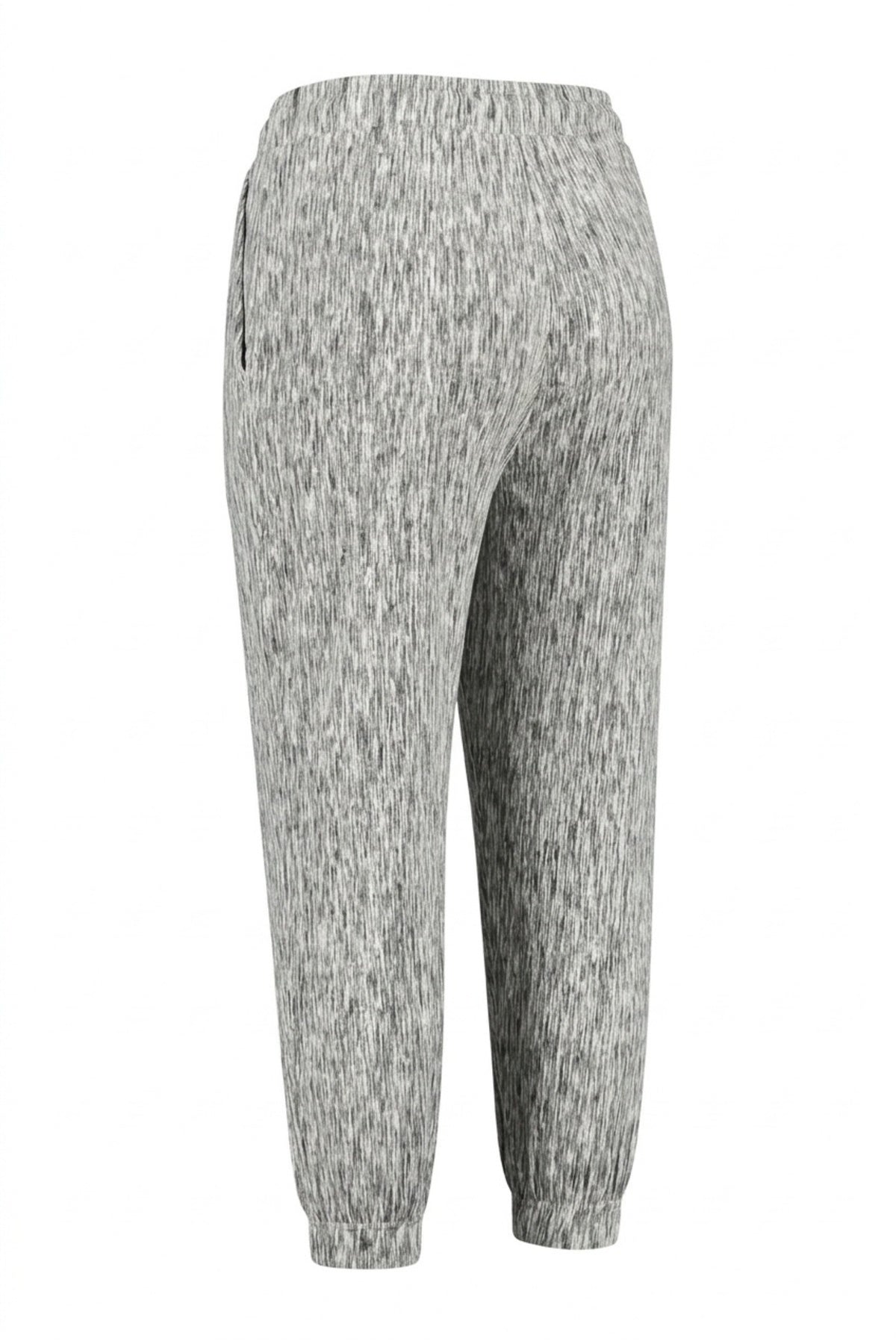 Plus Size Loose Trousers with Elasticated Waist and Cuffs, and Pockets