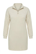 Plus Size Cream Zippered Dress