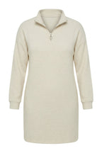 Plus Size Cream Zippered Dress