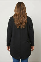 Plus Size Hooded Long Sleeve Asymmetric Cut Long Sweatshirt