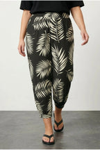 Plus Size Ankle Length Harem Pants with Elasticated Cuffs and Waist and Pockets