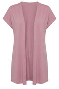 Plus Size Short Sleeve Open Front Lightweight Cardigan