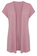Plus Size Short Sleeve Open Front Lightweight Cardigan