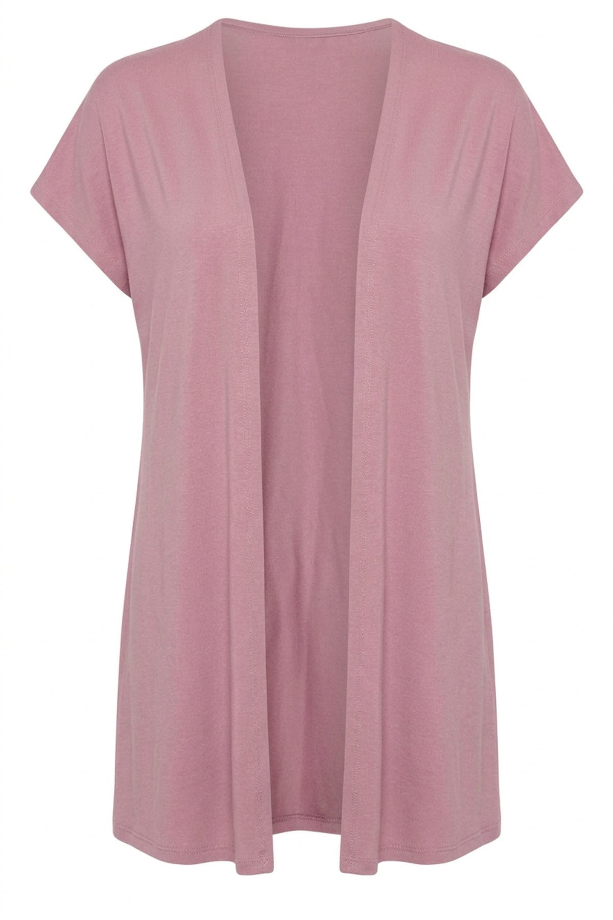 Plus Size Short Sleeve Open Front Lightweight Cardigan